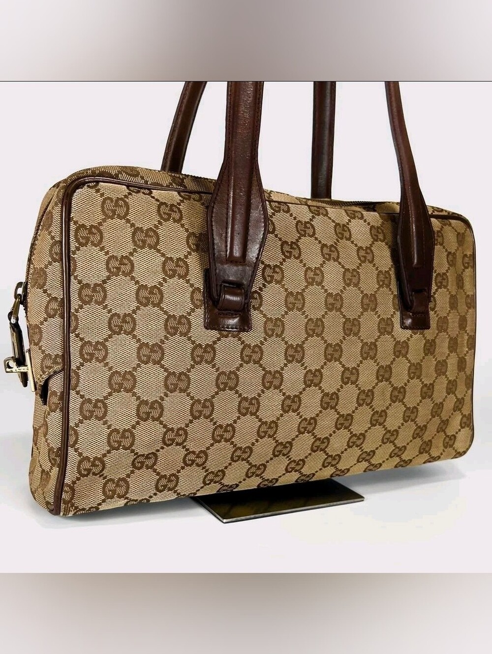 Authentic Vintage Gucci GG Canvas Boston Bag or Shoulder Bag - Picture 13 of 13